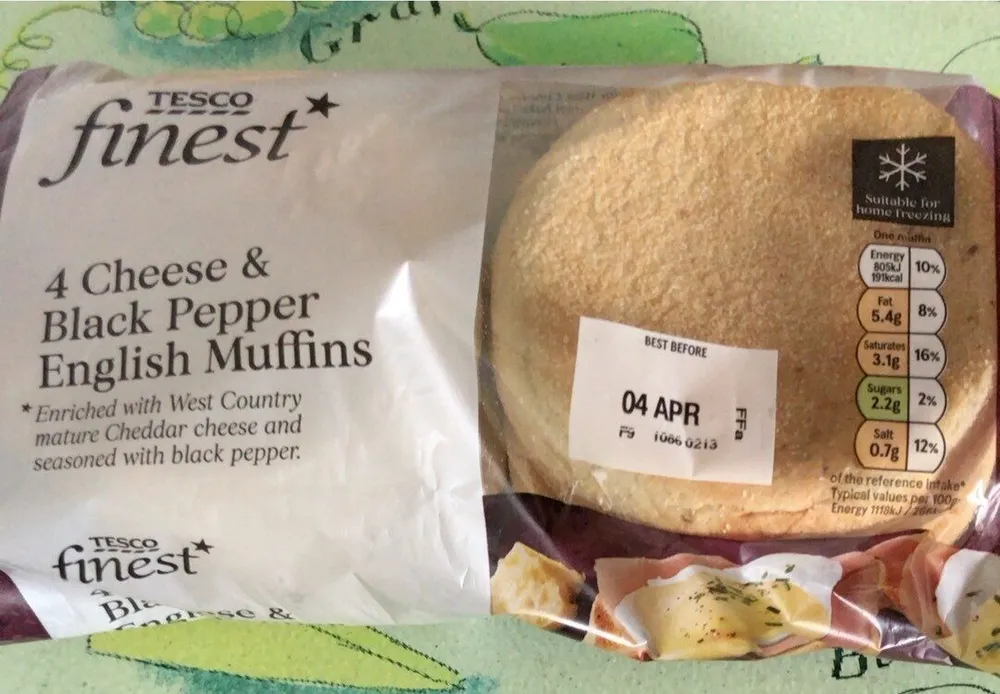 4 Cheese &  Black Pepper English  Muffins