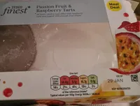 Passion fruit and raspberry tarts