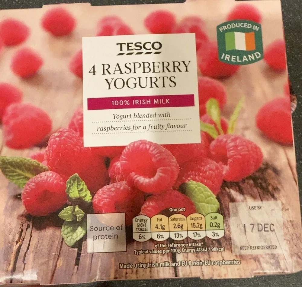 4 Raspberry Yogurts