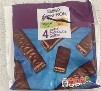 Swirly chocolate wafers free from