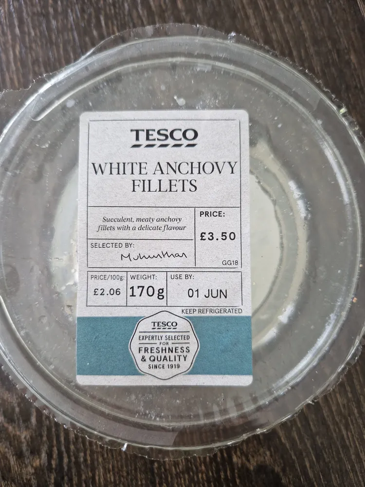 tesco white anchovy fillets