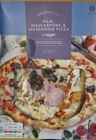 Ham mascarpone  and mushroom pizza