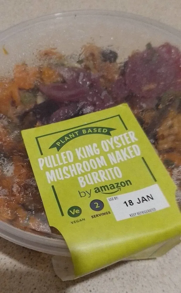 Pulled king oyster mushroom naked burrito