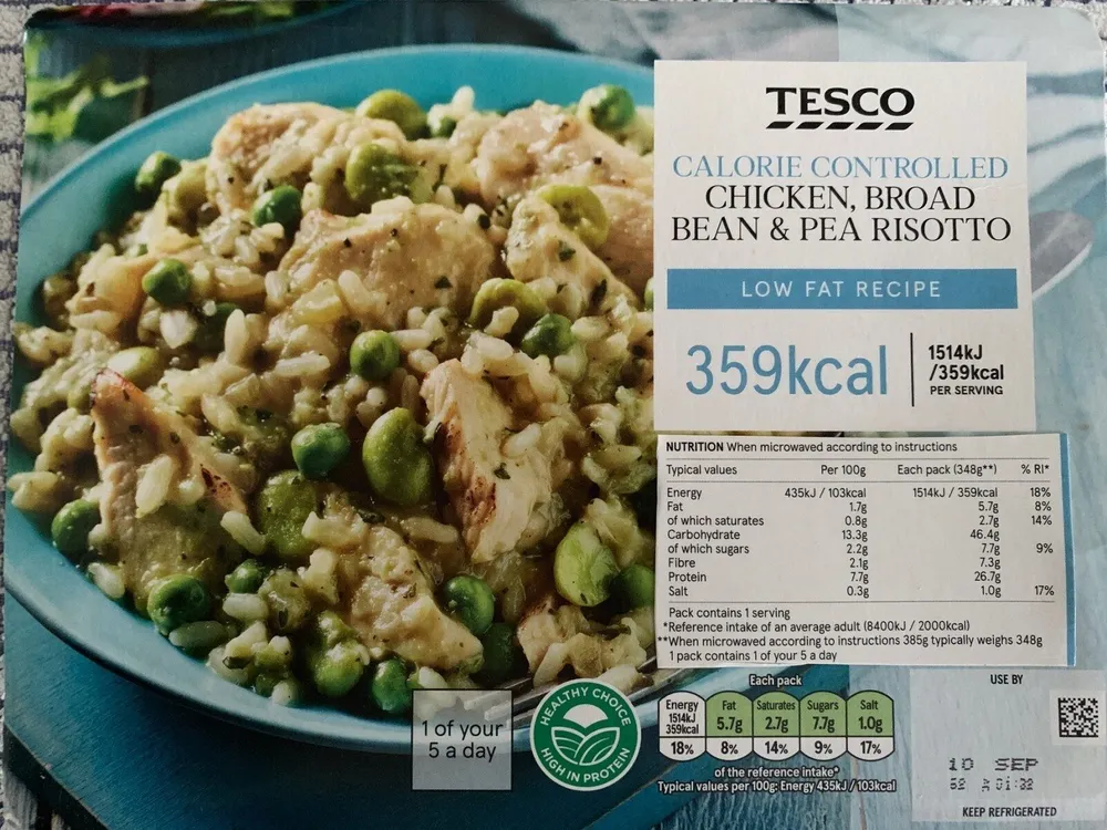 Calorie Contrilled Chicken, Broad Bean & Pea Risotto