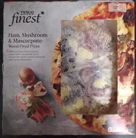Ham mashroom and mascarpone wood fired pizza
