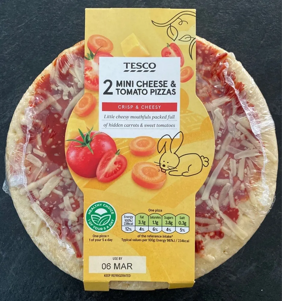 2 Mini Cheese & Tomato Pizzas