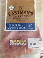 Wafer thin cooked ham
