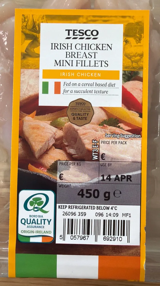 Irish Chicken Breast Mini Fillets