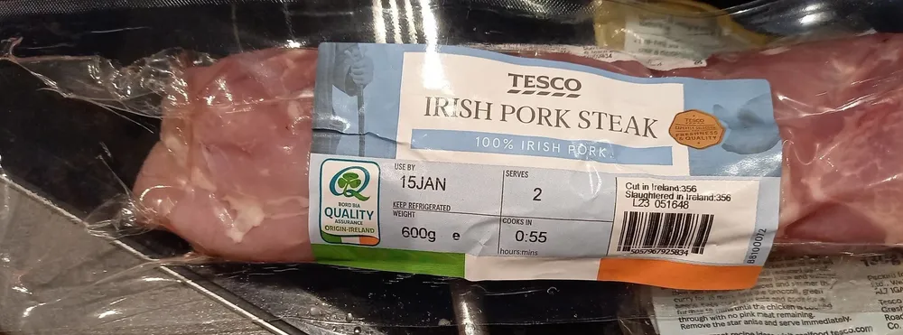 Irish pork steak