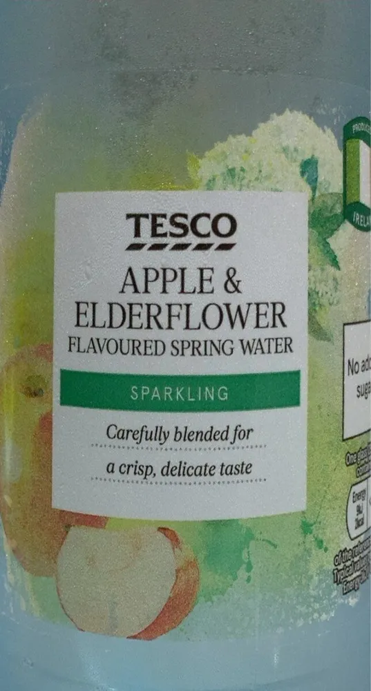 Apple and elderflower flavoured spring water