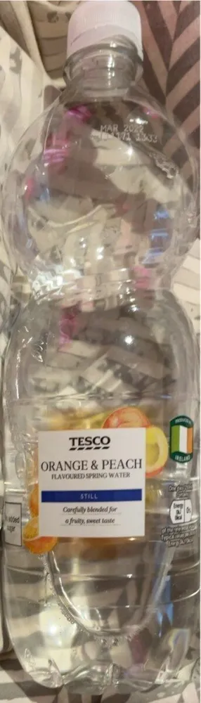 orange and peach flavoured spring water
