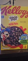 Kellogs COCO pops MEGA POPS HIGH IN FIBRE 6% 2% 3%