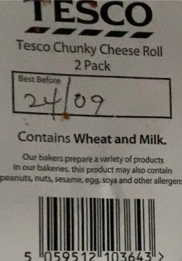 Tesco Chunky Cheese Roll