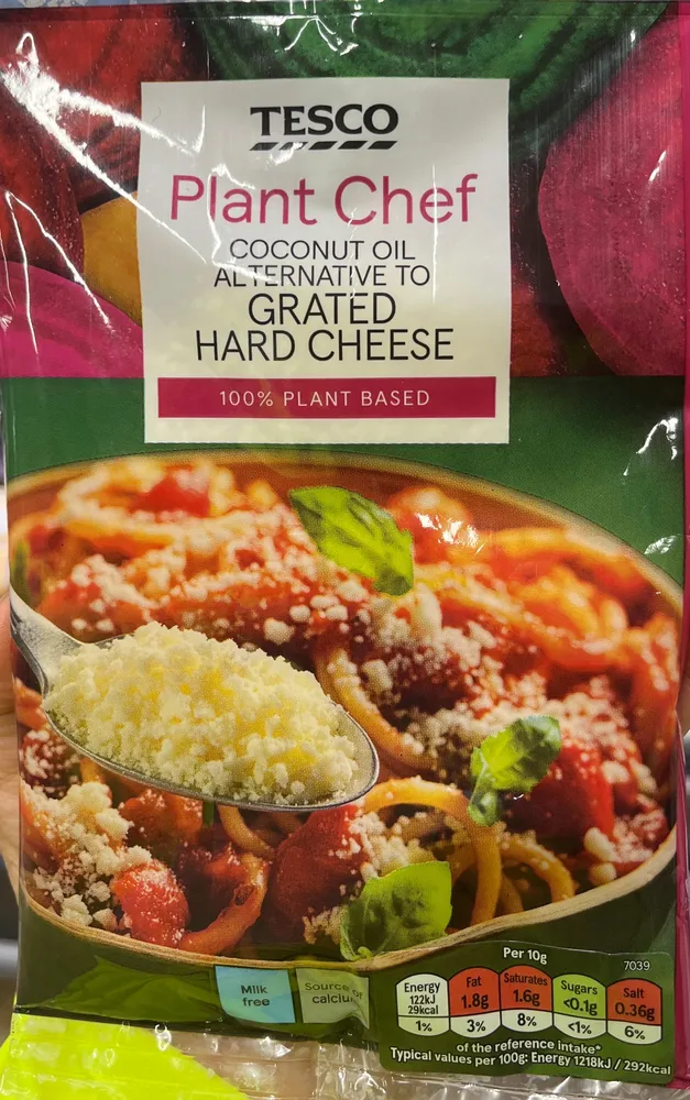 plant chef coconut oil alternative to grated cheese