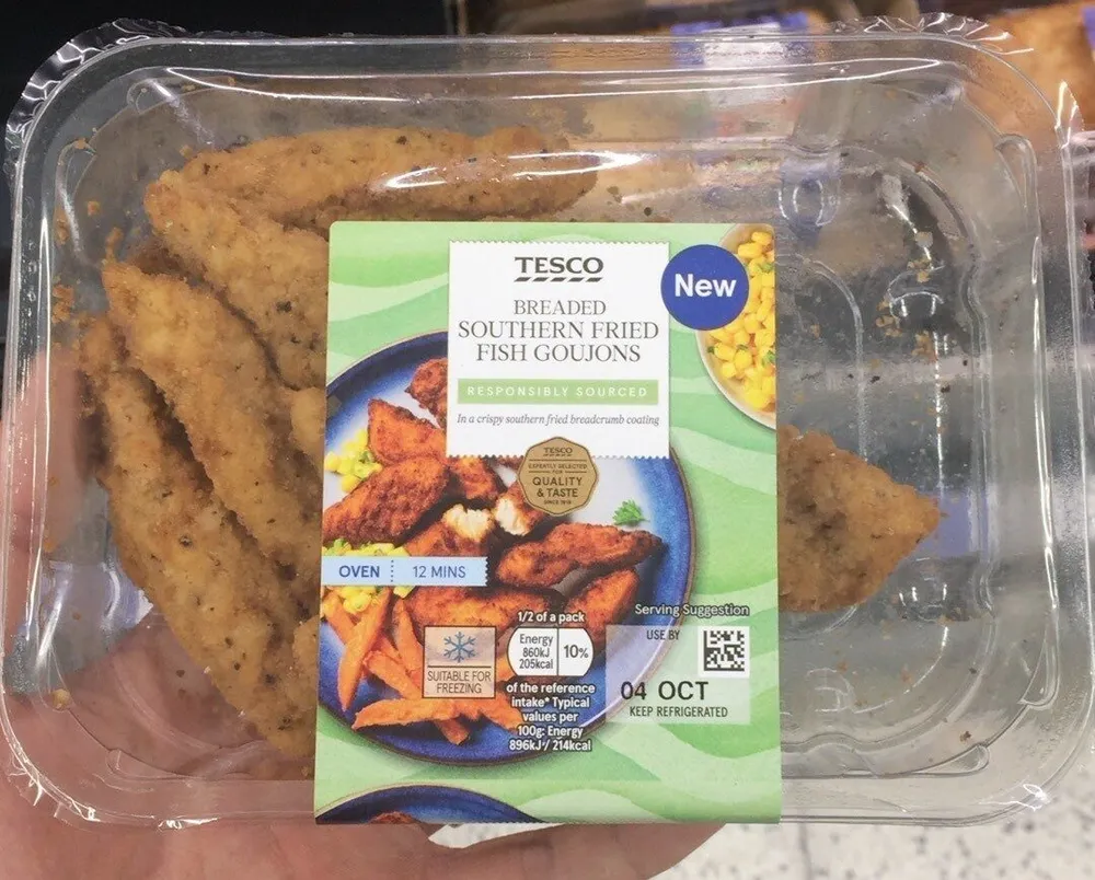 Breaded southern fried fish goujons