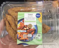 Breaded southern fried fish goujons