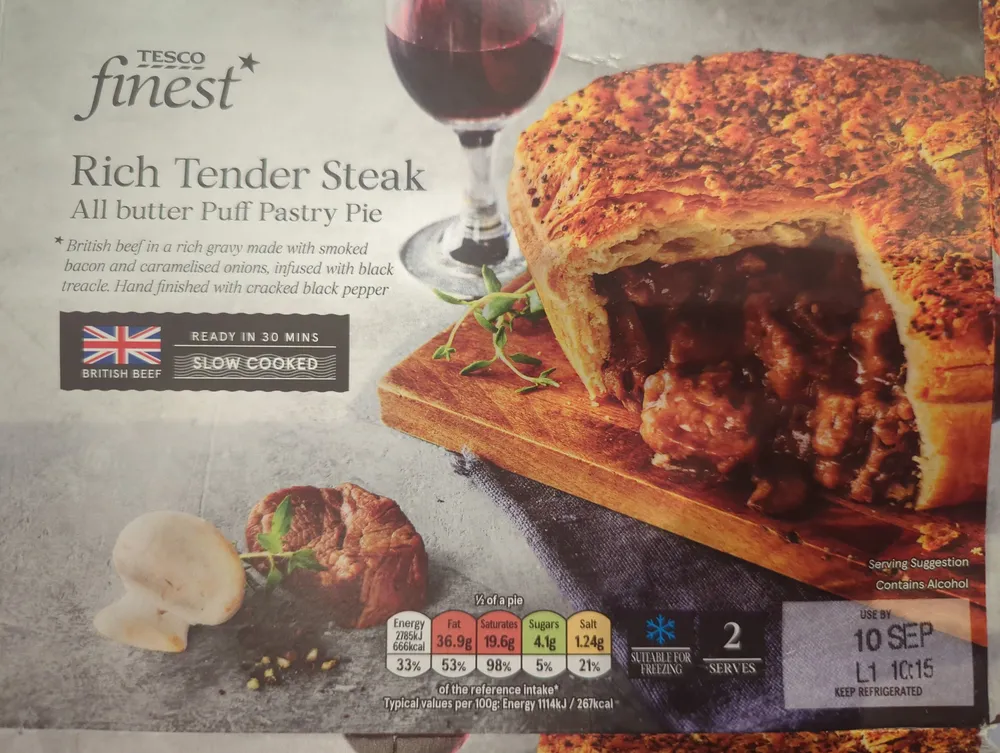 Rich Tender Steak All Butter Puff Pastry Pie