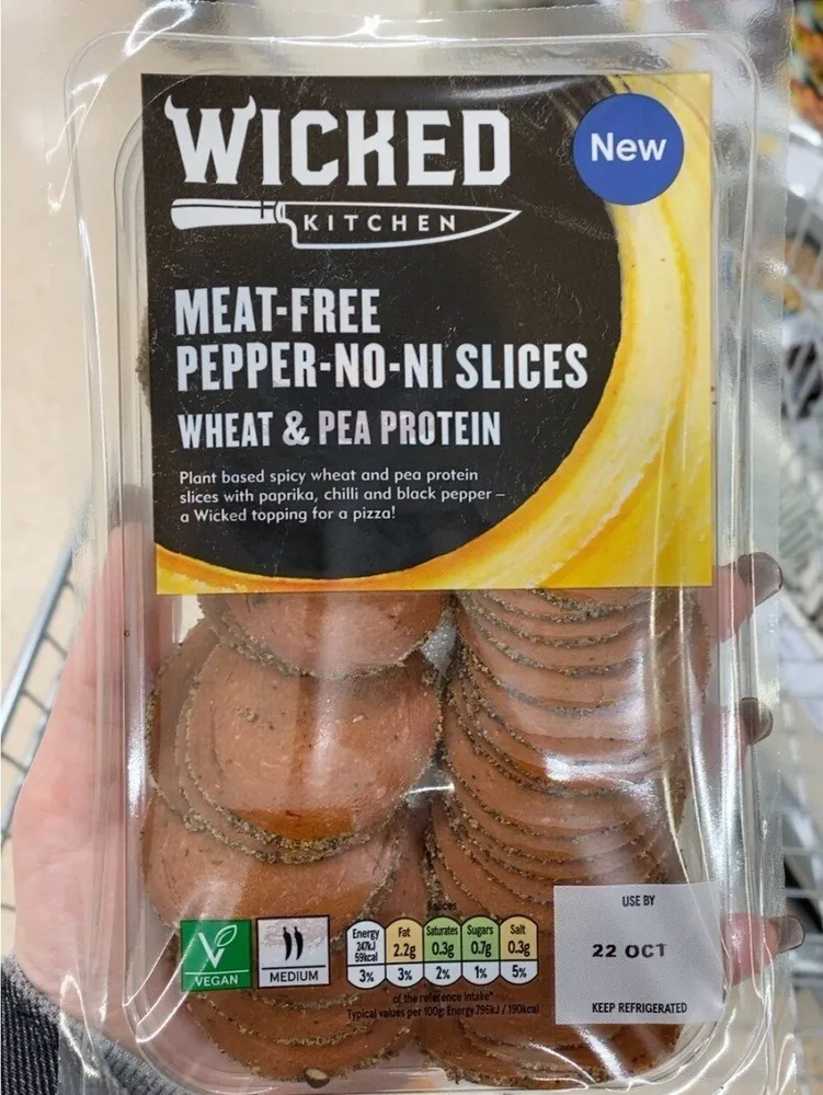 Meat-free pepper-no-ni slices