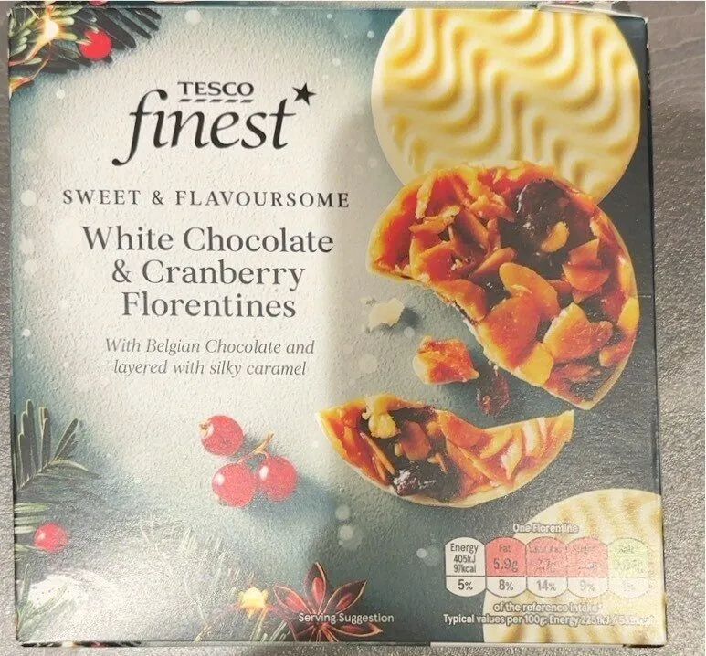 Sweet & Flavoursome White Chocolate & Cranberry Florentines