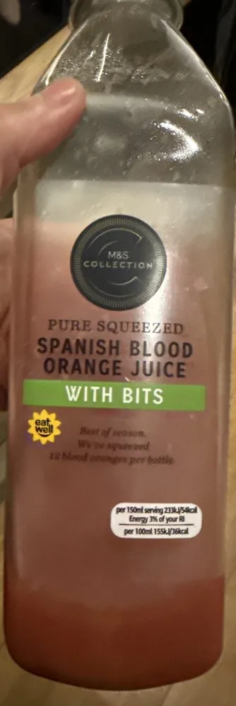 Fresh Blood Orange Juice With Bits