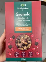 Granola cranberry and dark chocolate