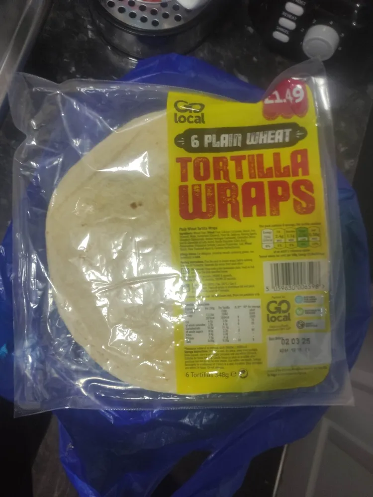6 Plain Wheat Torilla Wraps