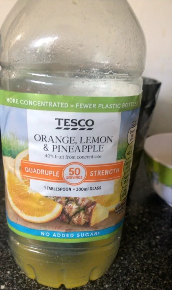Orange lemon and pinaple concerntrate