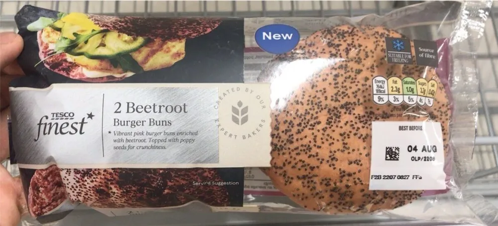2 Beetroot Burger Buns
