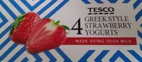 Greek style strawberry yogurts