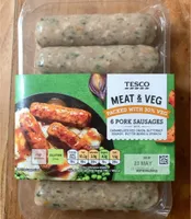 Meat&Veg 6 pork sausages