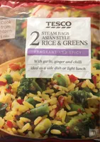 Steam bags asian style rice and greens