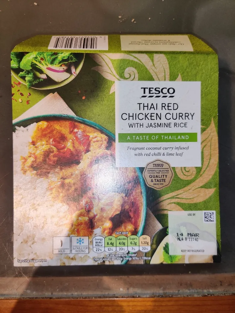 Thai red chicken curry with jasmine rice