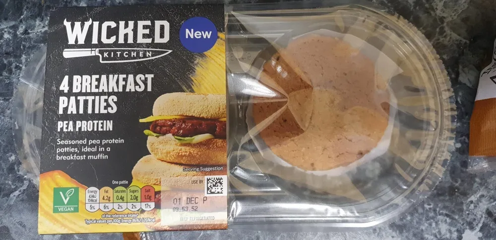4 breakfast Patties Pea protien