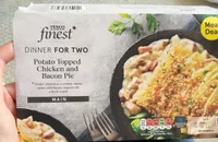 Potato topped chicken and bacon pie