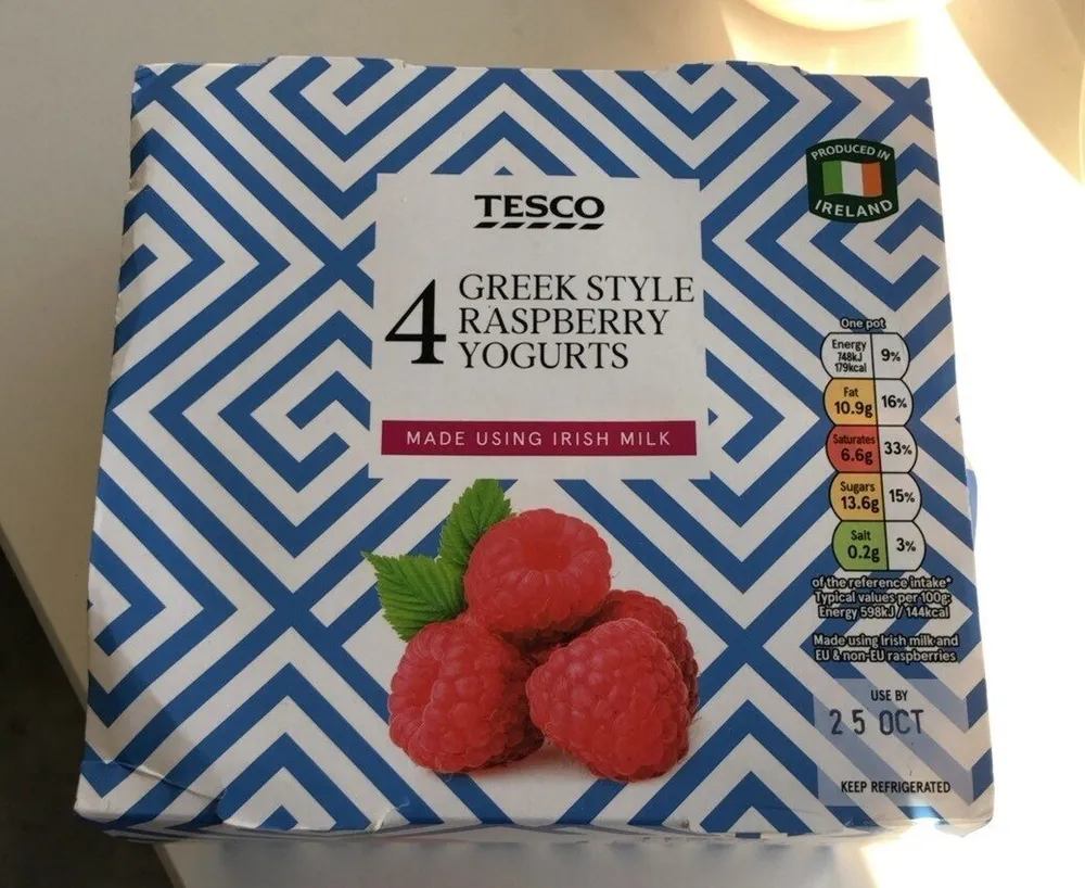 Greek style rasberry yogurts