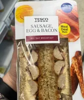 Sausage egg and bacon sandwich