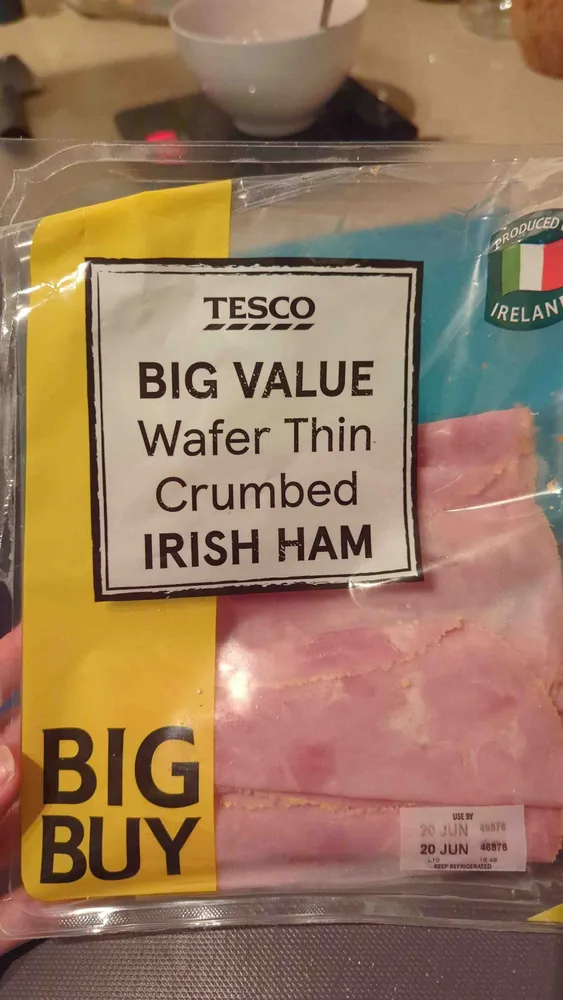 Wafer crumbed ham