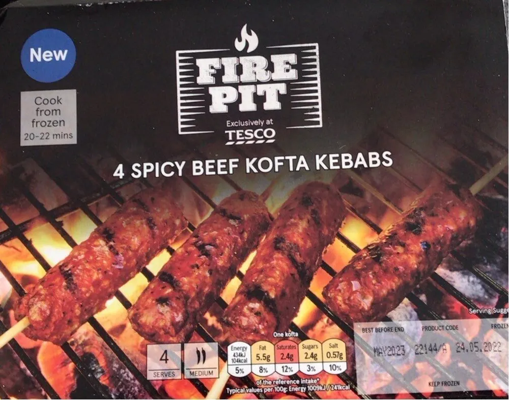 4 spicy beef kofta kebabs