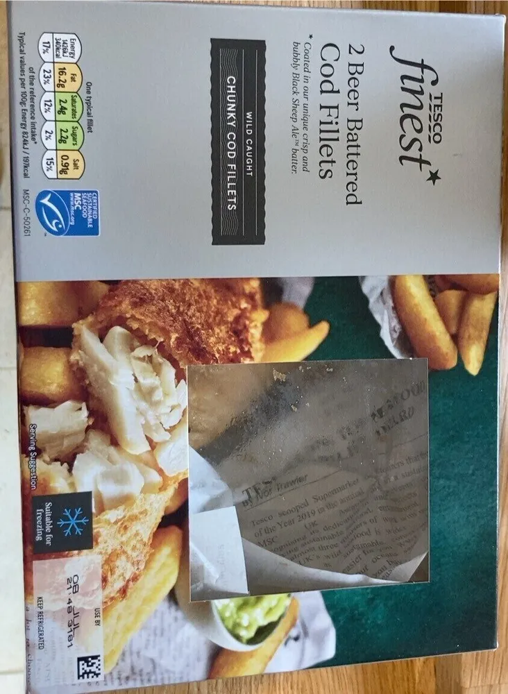 2 Beer Battered Cod Fillets