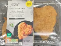 Heart shaped potato croquettes