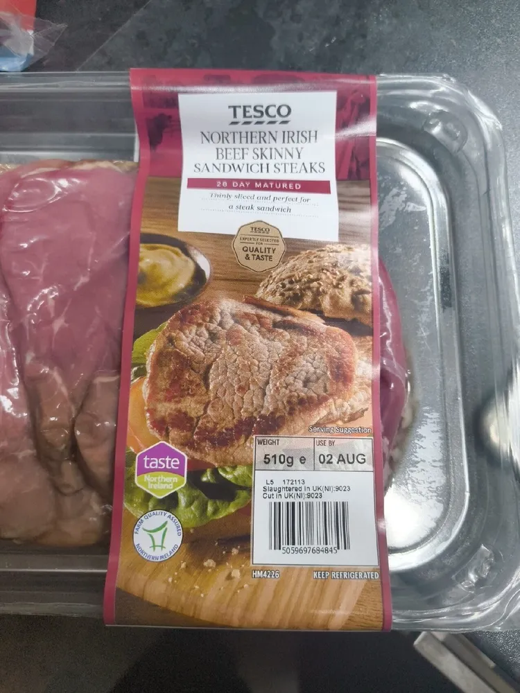 Northern Irish Beef Skinny Sandwich Steaks 28 Day Matured
