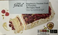 Raspberry, Passion Fruit & Pistachio Meringue Stack