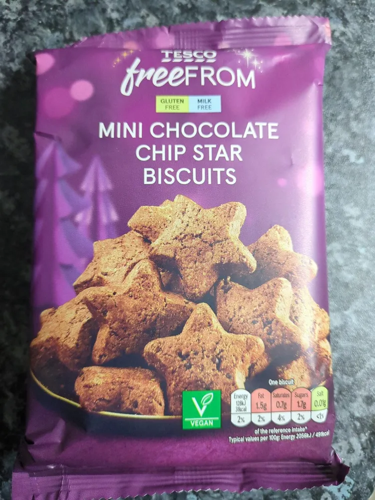 Tesco Mini Chocolate Chip Star Biscuits