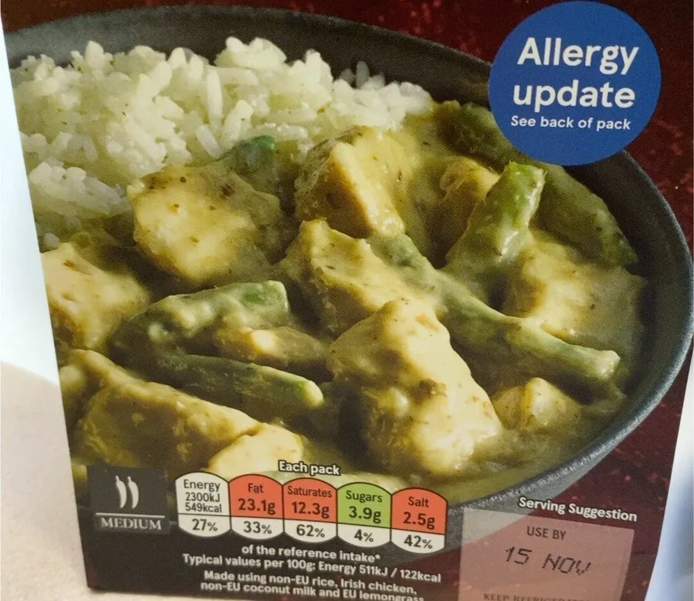 Thai green chicken curry with jasmine rice