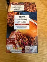 TESCO SLOW COOKED SMOKY BBQ PULLED PORK SMOKY & TE