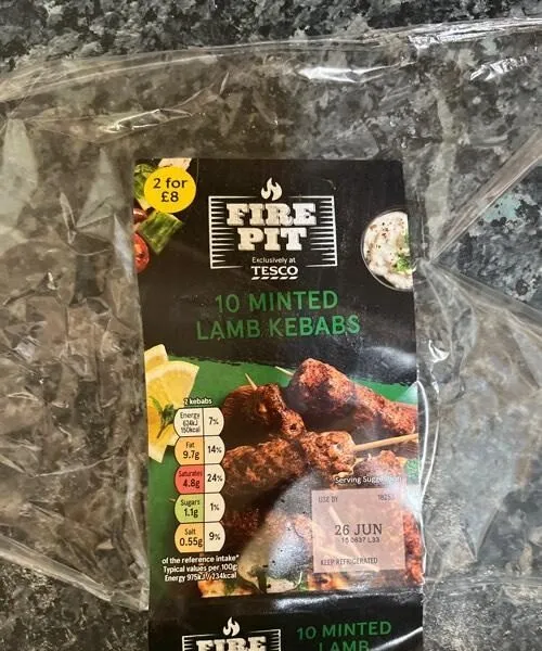 Minted lamb kebabs