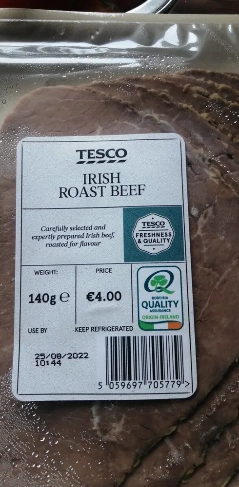 Irish roast beef