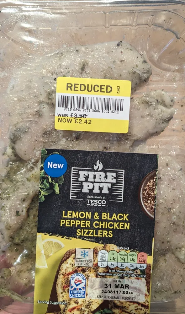 Lemon & black pepper chicken sizzlers