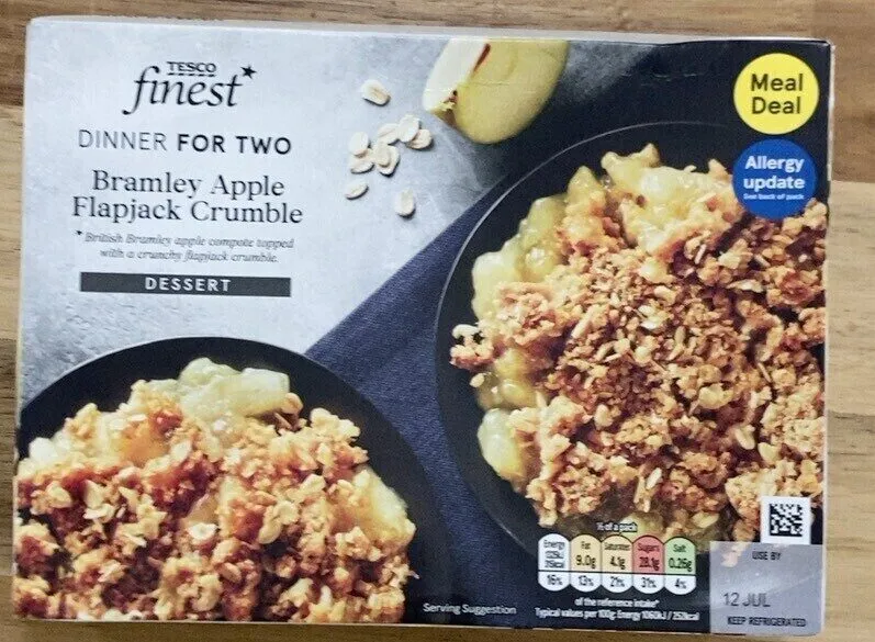 Bramley apple flapjack crumble