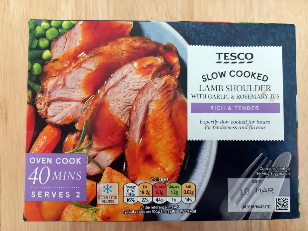 Slow cooked lamb shoulder with garlic & rosemary jus
